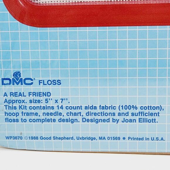 DMC Good Shepherd A REAL FRIEND 83670 Counted Cross Stitch Kit w/Frame Bears - Picture 4 of 6